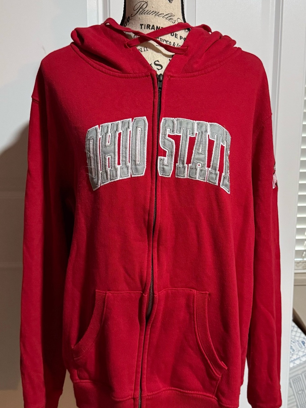 Ohio State Colosseum Red Zip-Up Hoodie Jacket.